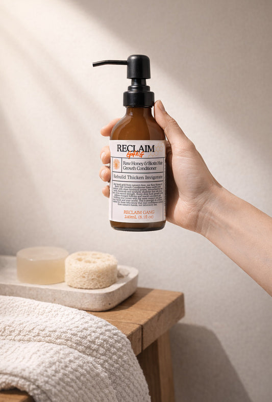 Hand holding Reclaim Gang Restore Conditioner